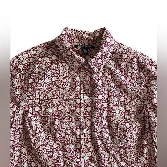 Lucky Brand Long Sleeve Button Up Shirt Floral Pattern Size M - Picture 4 of 5
